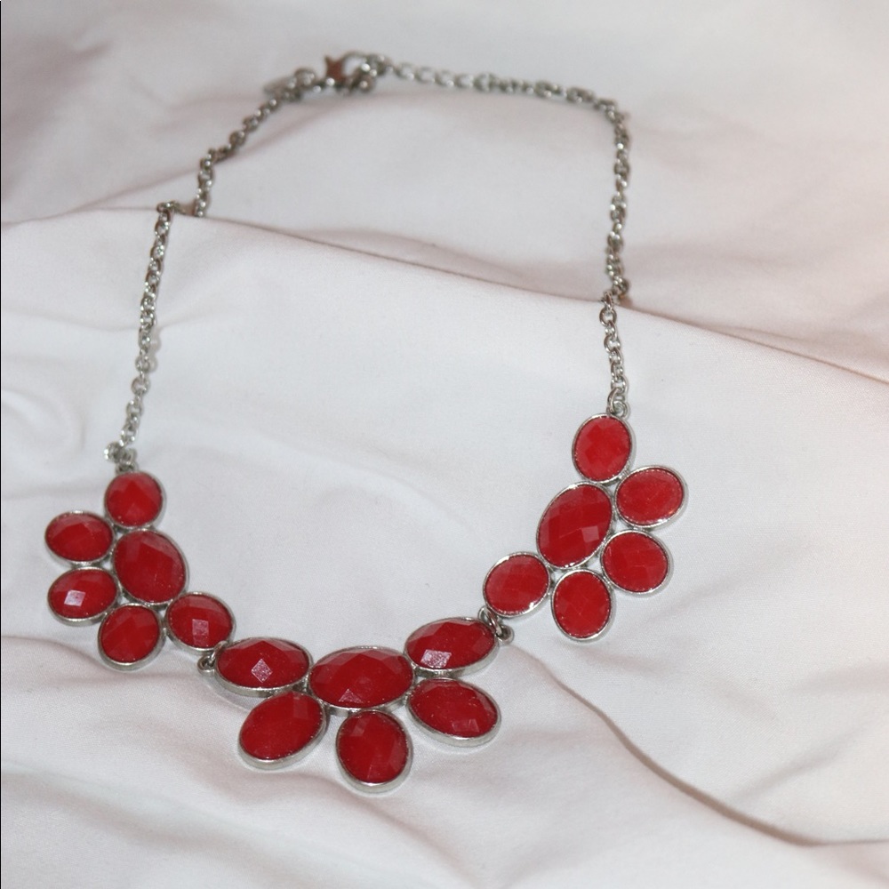 Red statement necklace